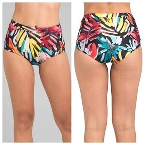 Prana Multicolor Millan High Waist Bikini Bottoms Size XL La Flora Print NWT